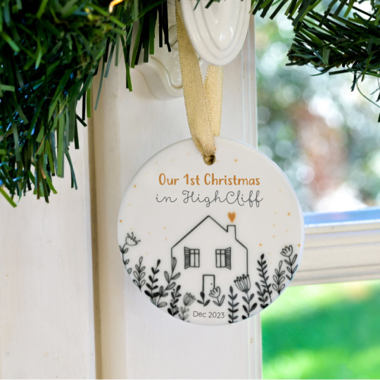 Personalised Christmas tree decoration to hang